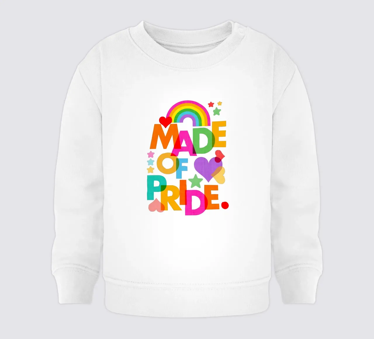 Made with Pride - Arte tipografica in grassetto con i colori dell'arcobaleno felpa neonato da Dominique Vari Words