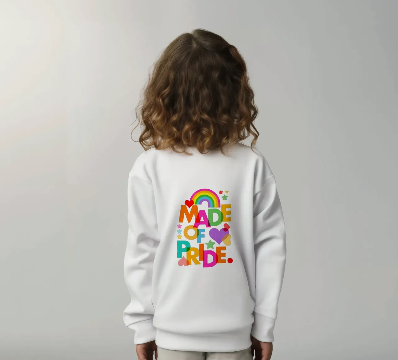 Made with Pride - Arte tipografica in grassetto con i colori dell'arcobaleno felpa bambino da Dominique Vari Words