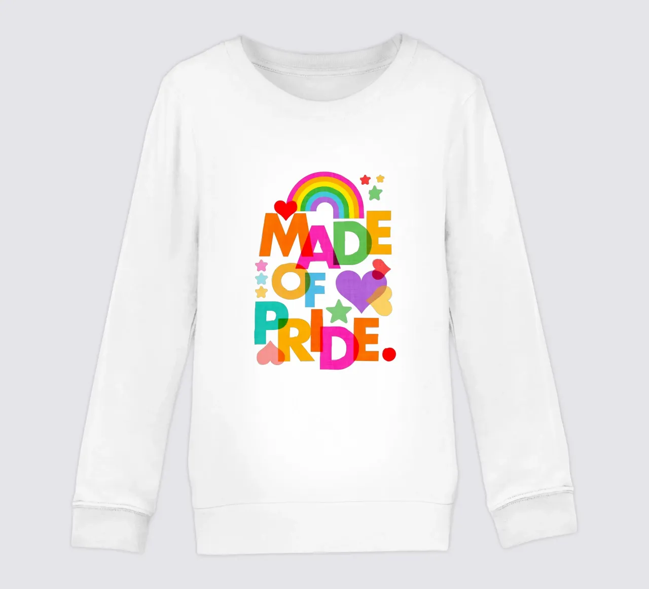 Made with Pride - Arte tipografica in grassetto con i colori dell'arcobaleno felpa bambino da Dominique Vari Words