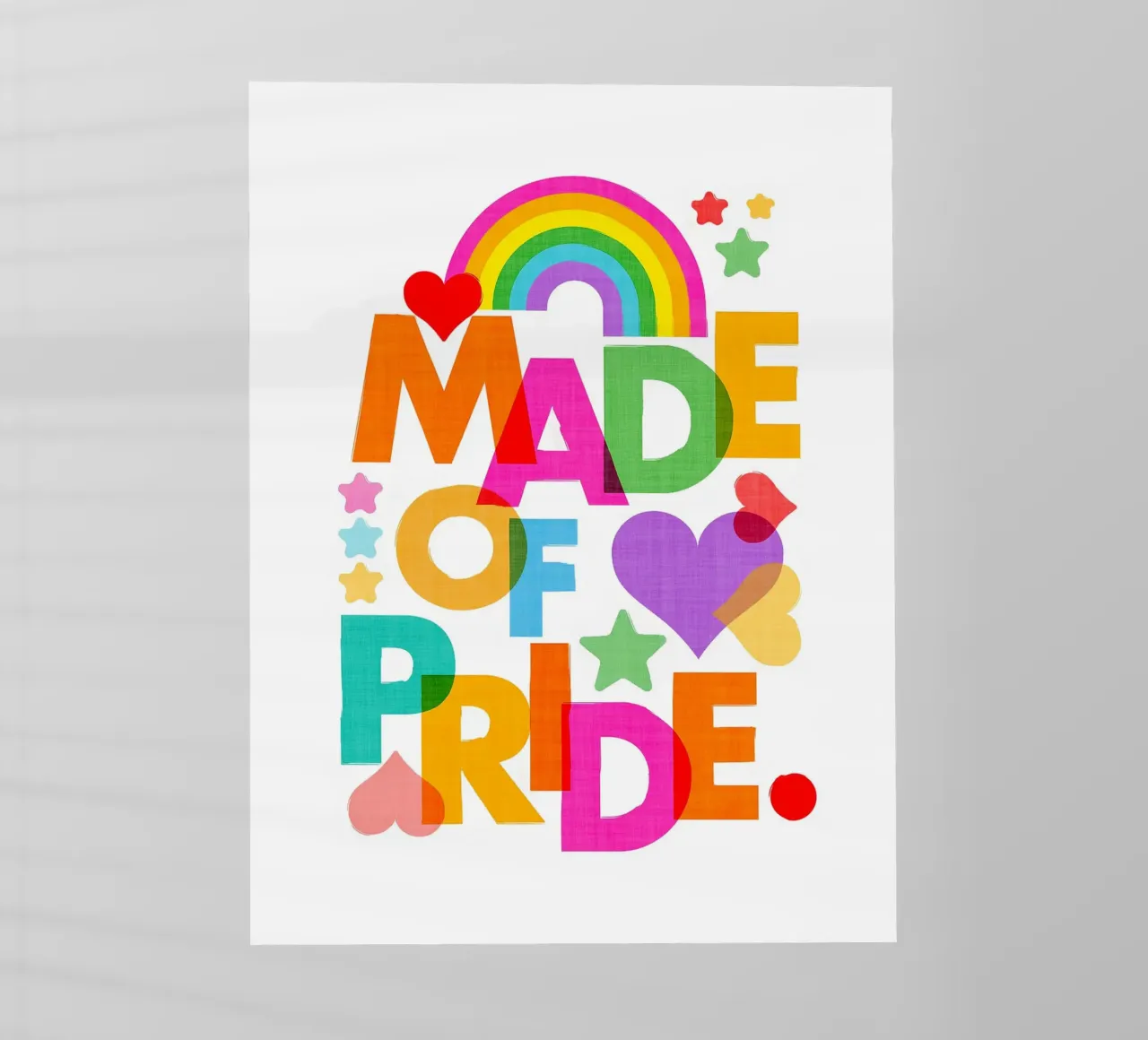 Made with Pride - Arte tipografica in grassetto con i colori dell'arcobaleno pellicola backlit da Dominique Vari Words