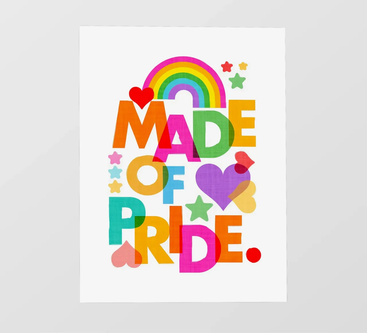 Made with Pride - Arte tipografica in grassetto con i colori dell'arcobaleno pellicola backlit da Dominique Vari Words