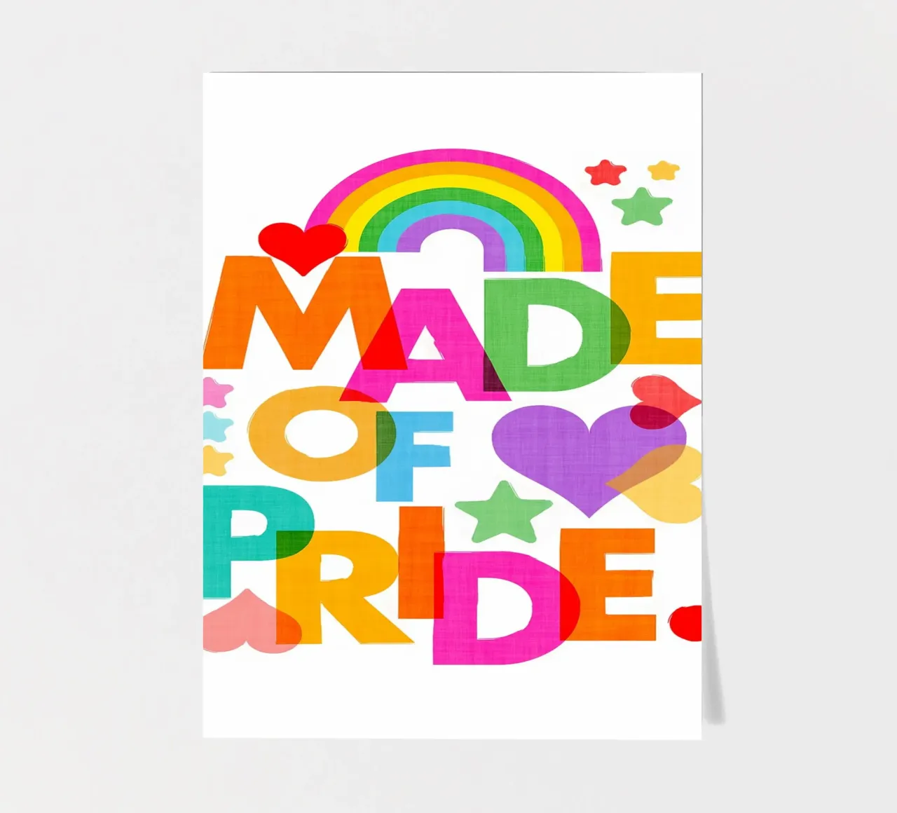 Made with Pride • Bold Typographic Art in Rainbow Colours sticker sheet by Dominique Vari Words