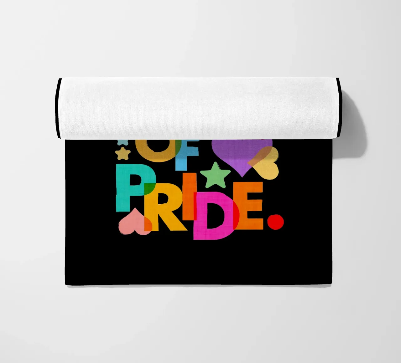 Made with Pride - Arte tipografica in grassetto con i colori dell'arcobaleno telo mare da Dominique Vari Words