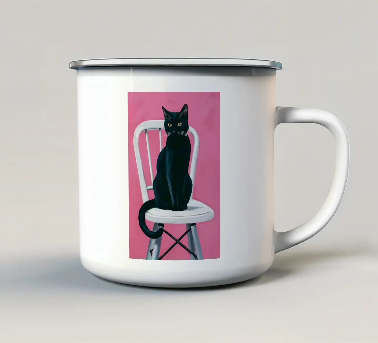 Feline Pink Stillness tazza in smalto da Peak Delusion