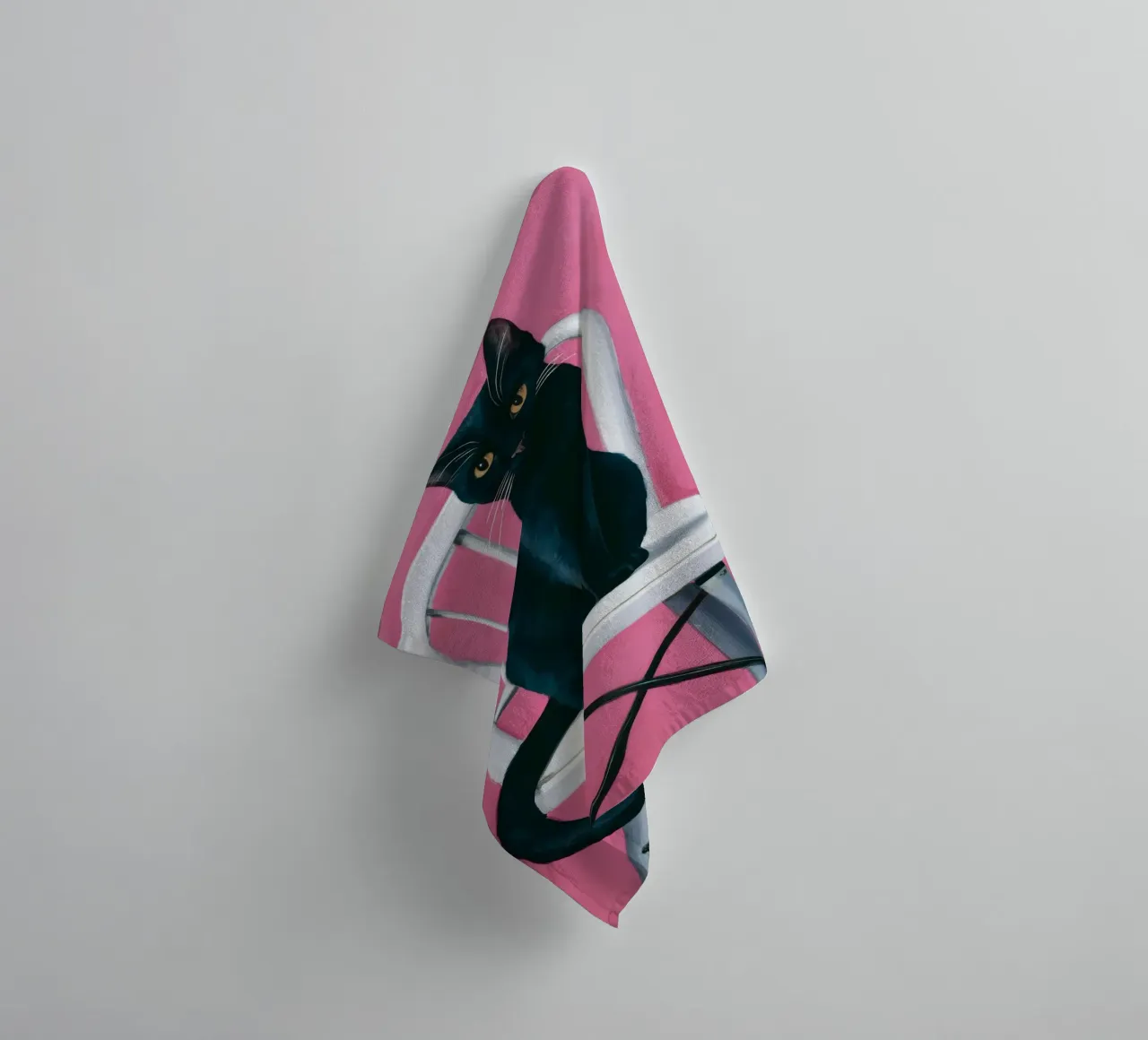 Feline Pink Stillness asciugamano da bagno da Peak Delusion
