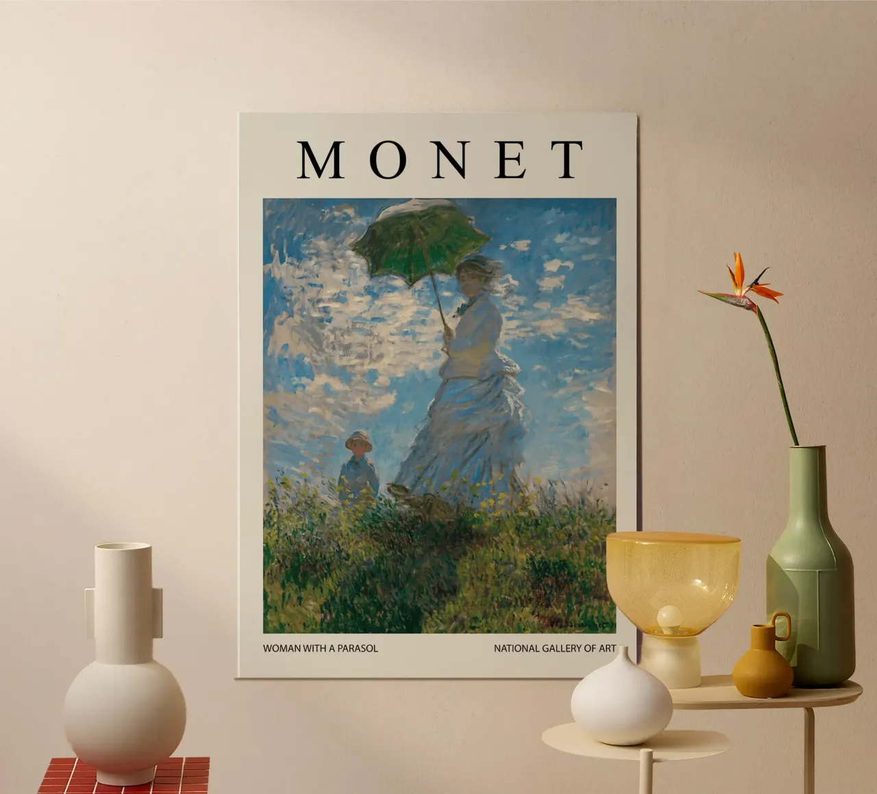 Donna con ombrellone poster con telaio in plastica da Turner Kyle