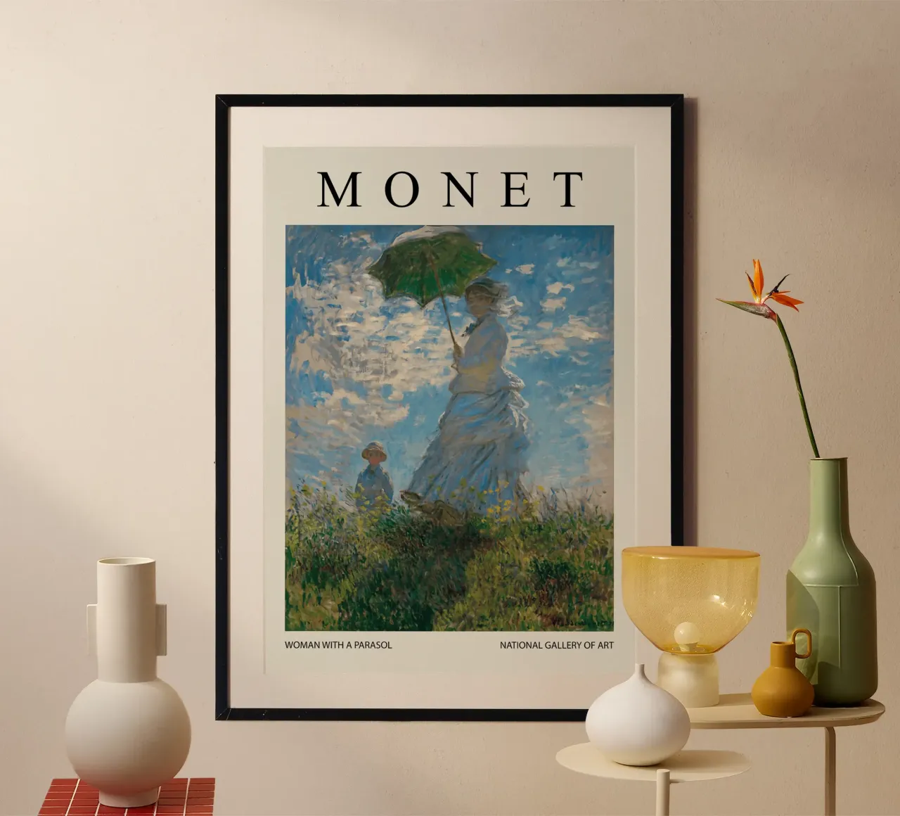 Donna con ombrellone poster con telaio in plastica da Turner Kyle