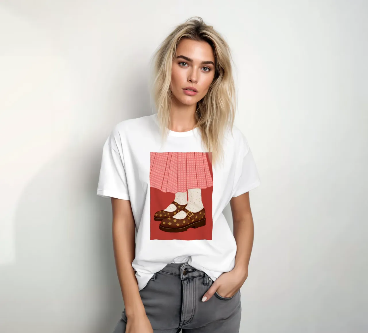 Gonna a quadri con cinturini a T t-shirt da Peak Delusion