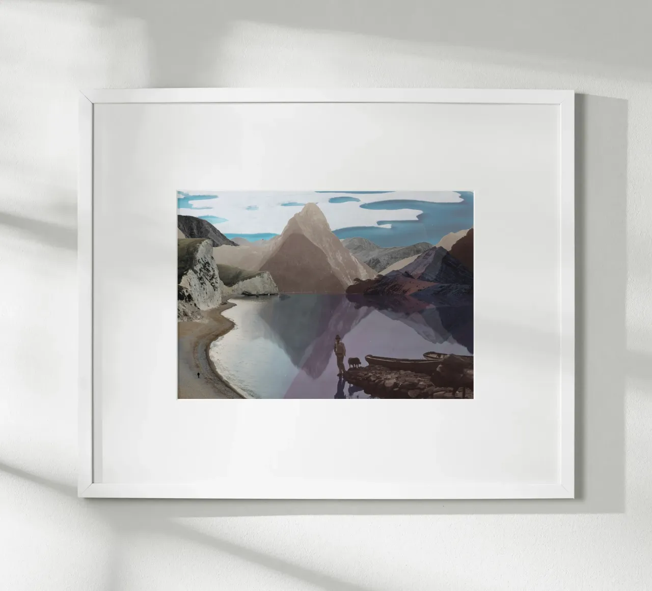 Glacier Sky | Press Play Art Print Collage poster with wooden frame by Press Play Art Prints