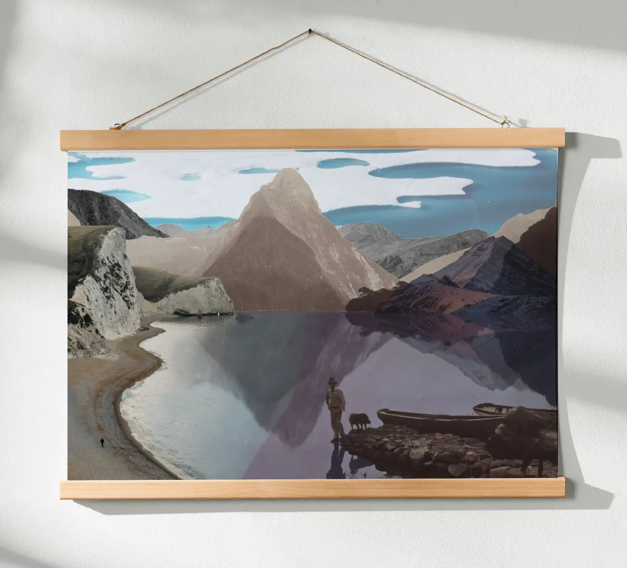Glacier Sky | Press Play Art Print Collage poster with wooden frame by Press Play Art Prints