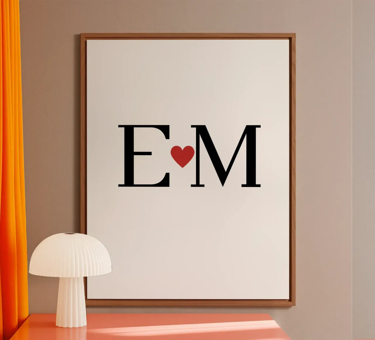E M - Iniziali d'amore personalizzate alluminio dibond da StrindesignStudio