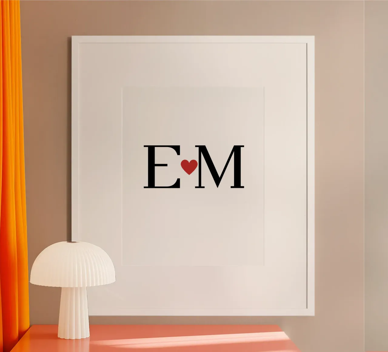 E M - Iniziali d'amore personalizzate poster da StrindesignStudio