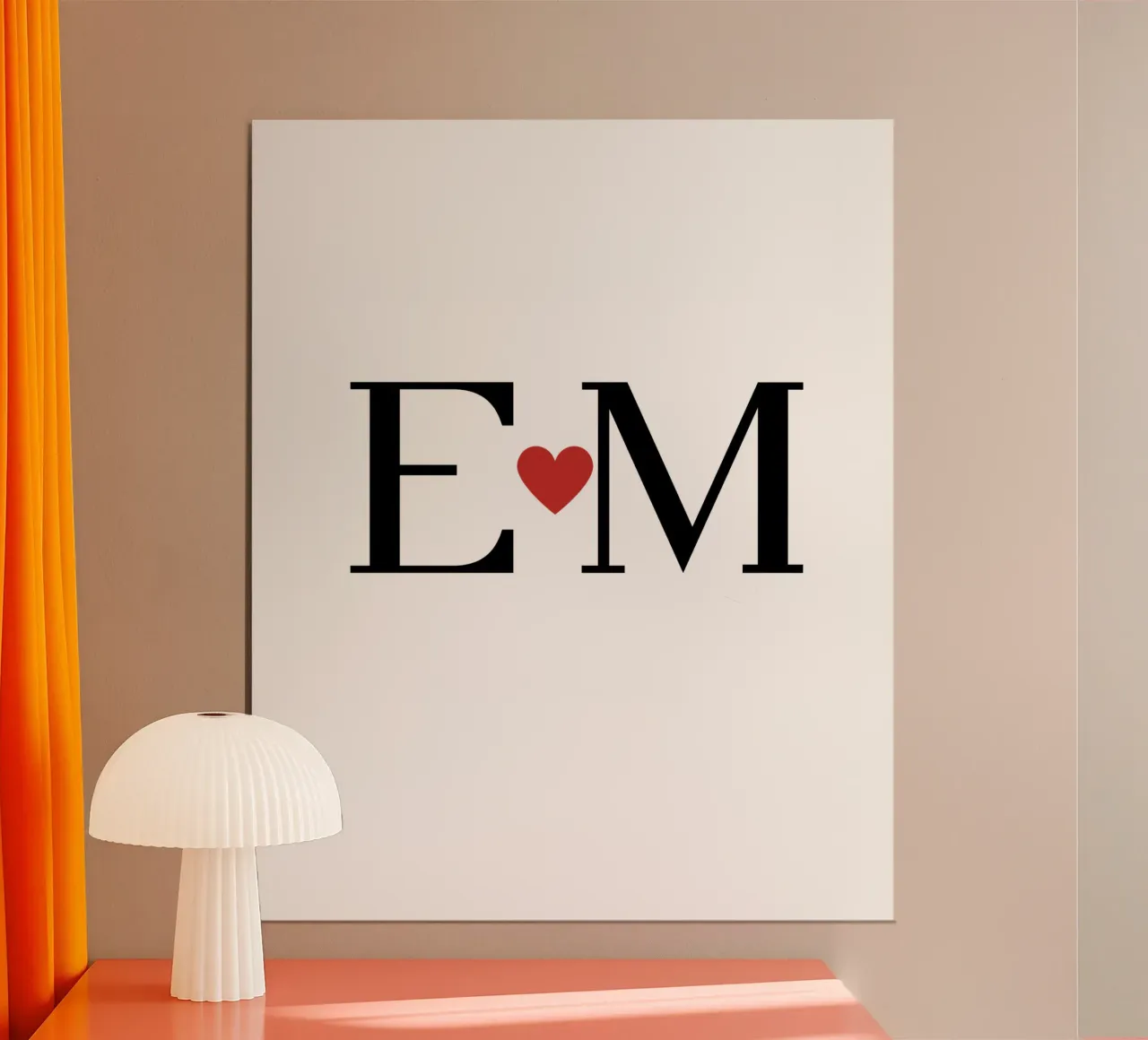 E M - Iniziali d'amore personalizzate poster da StrindesignStudio
