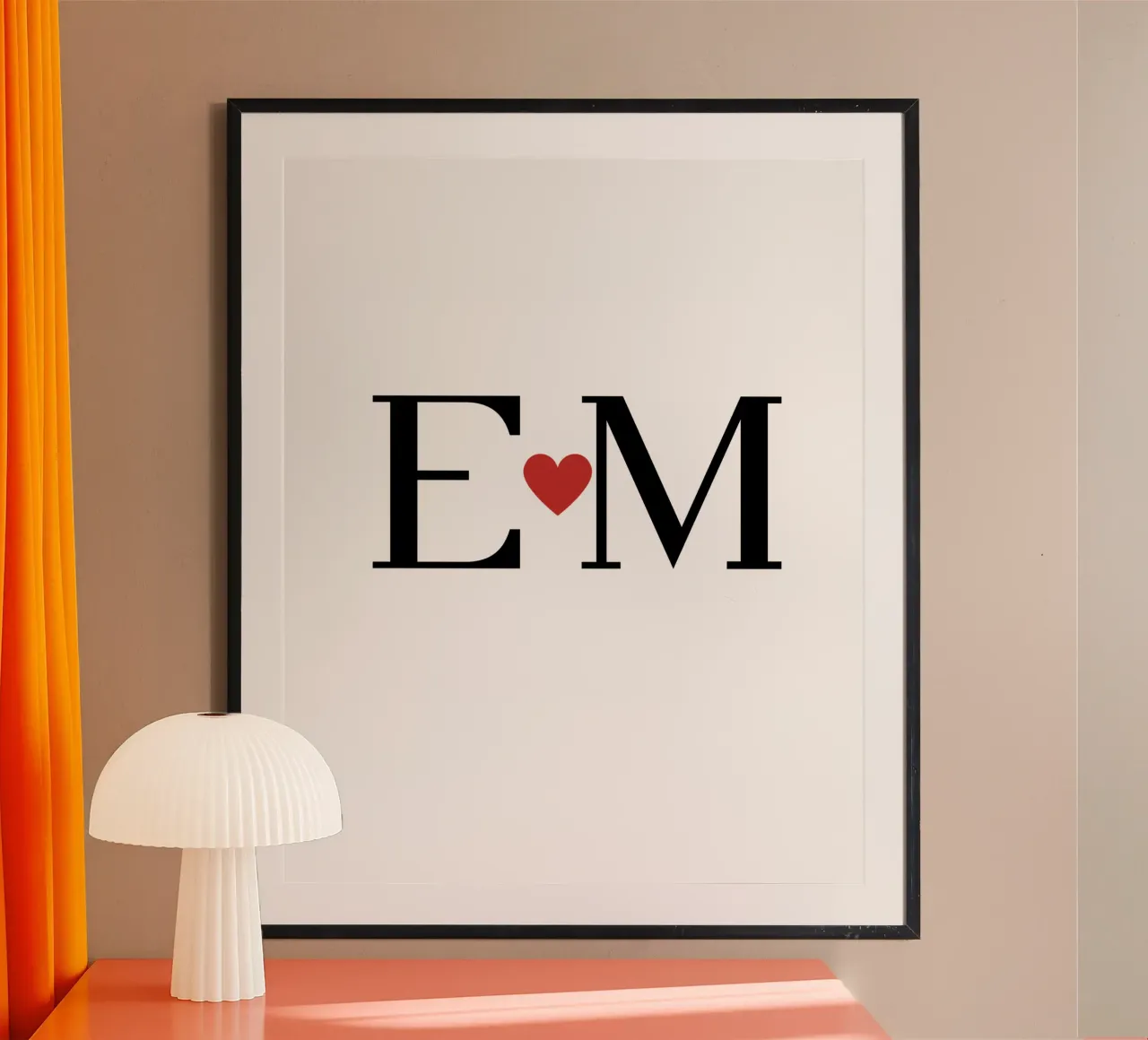 E M - Iniziali d'amore personalizzate poster da StrindesignStudio