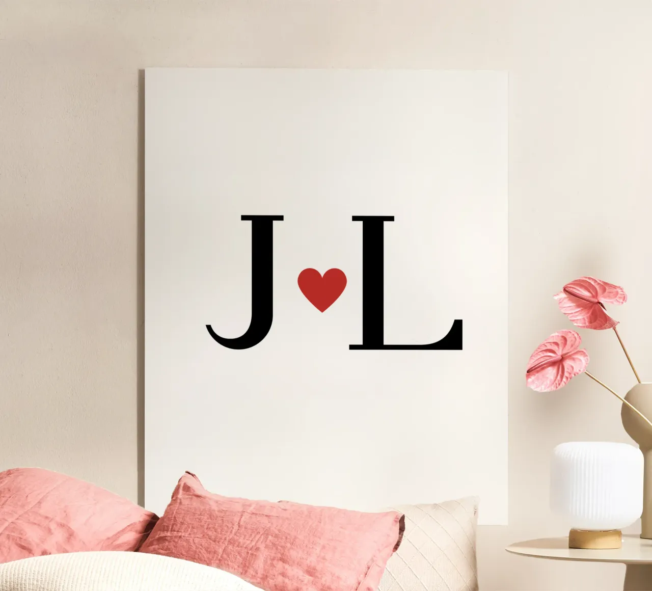 J L - Design delle iniziali come poster e maglietta plexiglass da StrindesignStudio