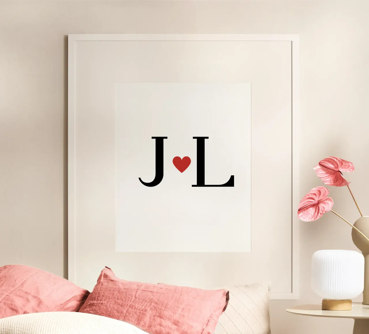 J L - Design delle iniziali come poster e maglietta carta hahnemühle da StrindesignStudio