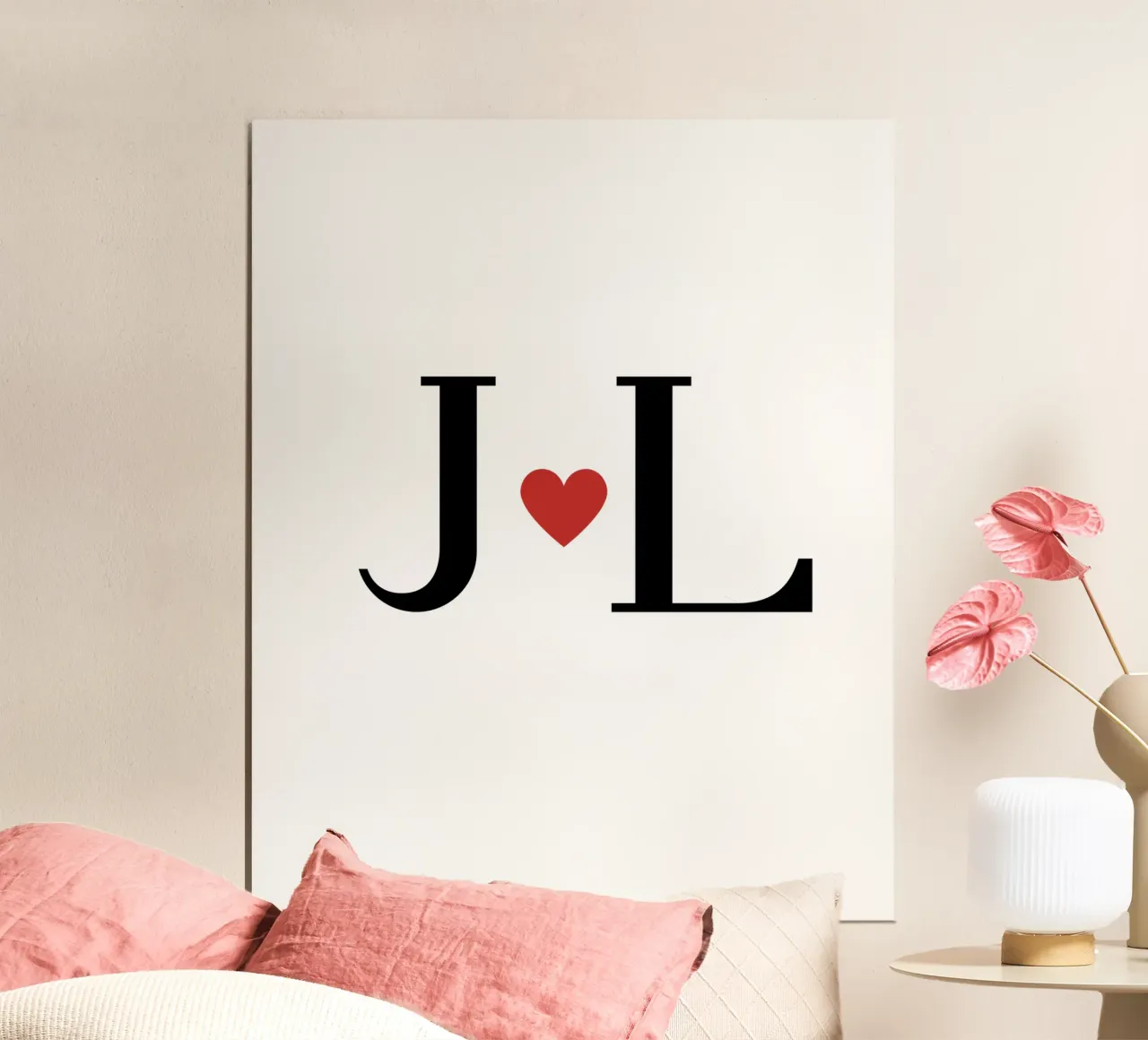 J L - Design delle iniziali come poster e maglietta carta hahnemühle da StrindesignStudio