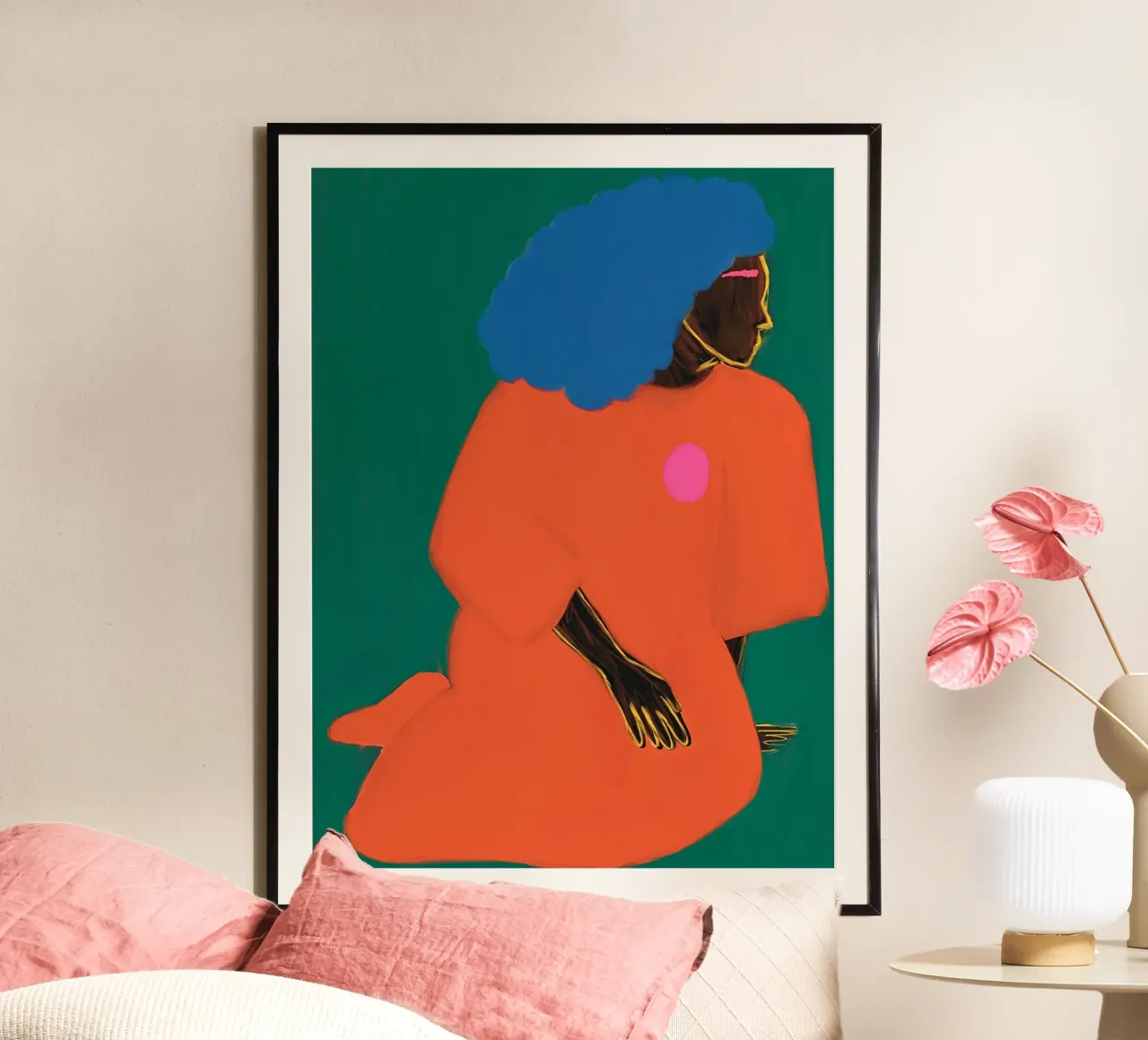 The actress II poster with wooden frame by tainah negreiros