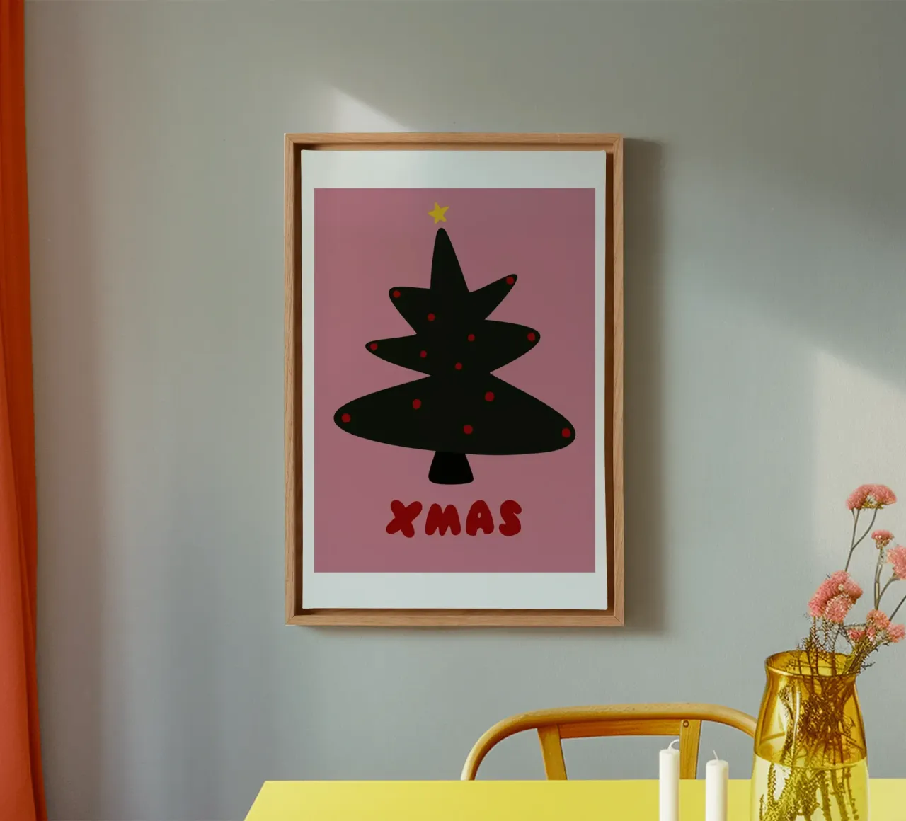 Xmas Tree tela con Cornice a cassetta da Mottos by Sinan Saydik