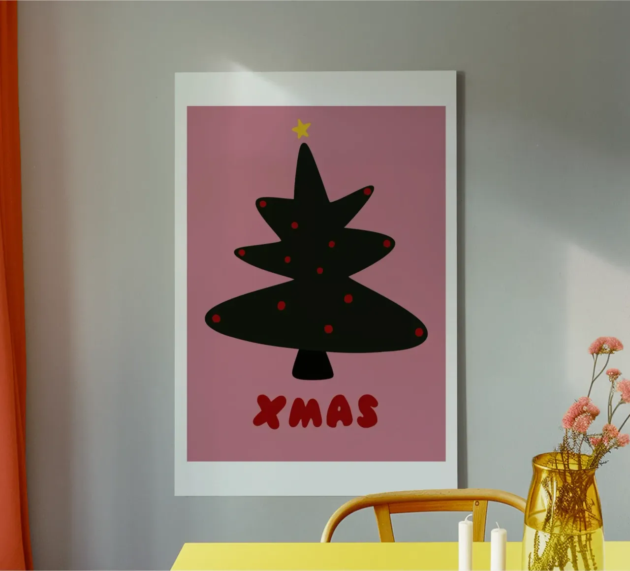 Xmas Tree tela con Cornice a cassetta da Mottos by Sinan Saydik