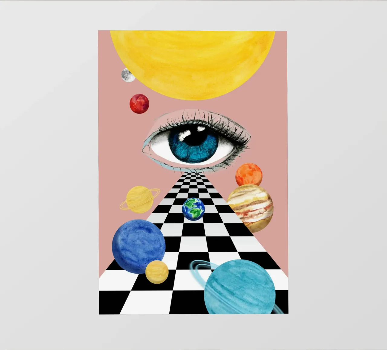 Blue eye in space. telo in pvc da Fraysein Design