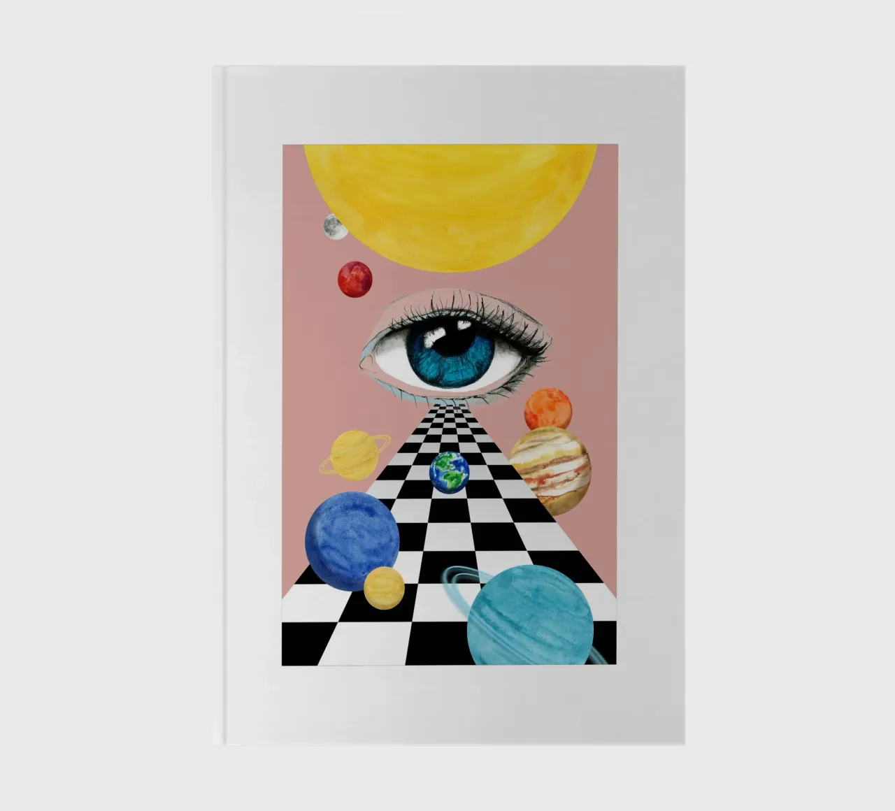 Blue eye in space. notebook by Fraysein Design