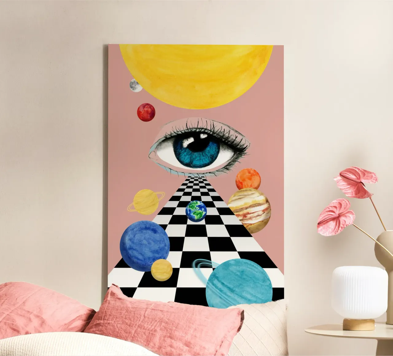 Blue eye in space. tela con Cornice a cassetta da Fraysein Design