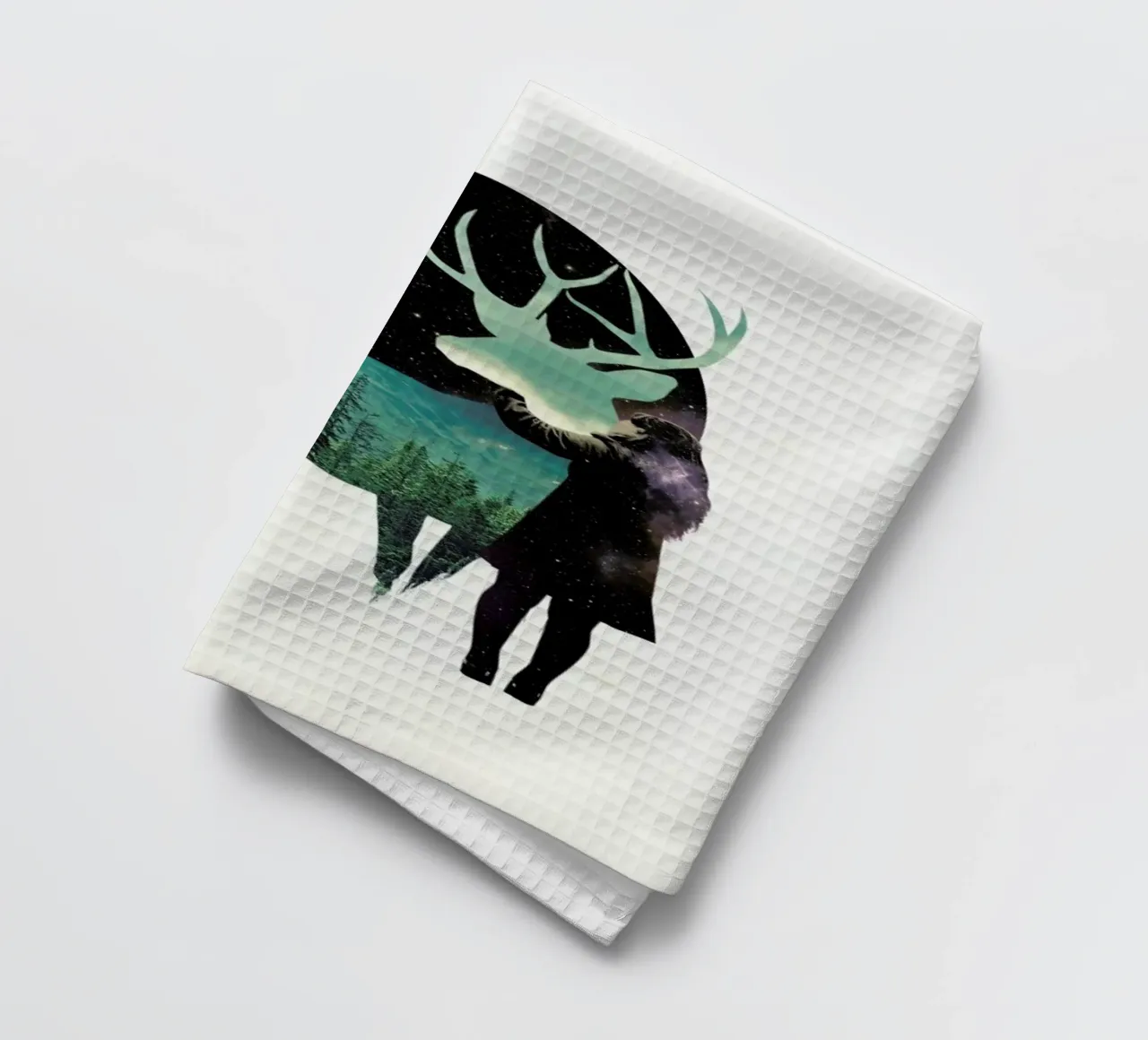 Let the universe love you tea towel by Róbert Farkas