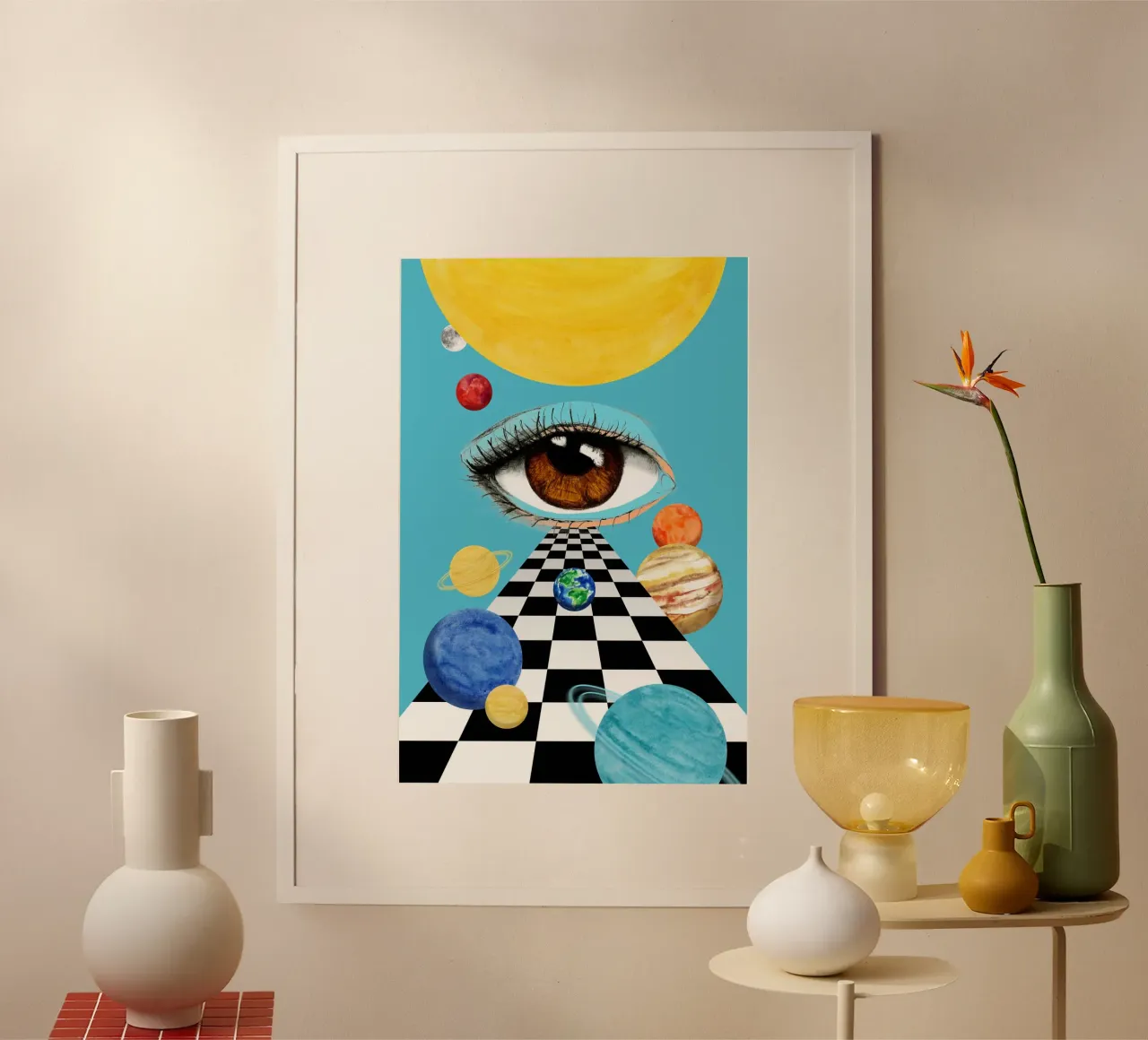 Brown eye in space. poster da Fraysein Design