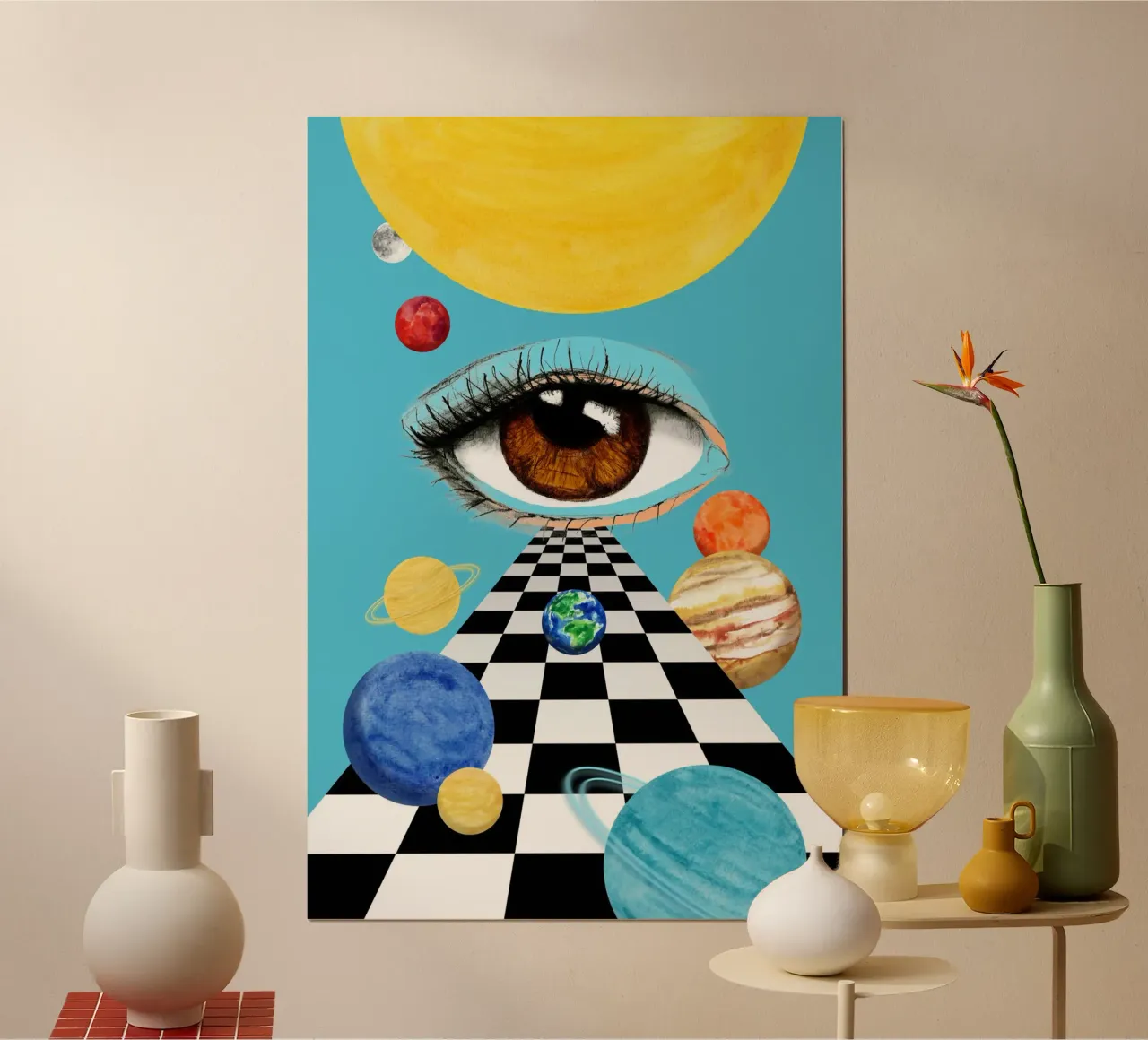 Brown eye in space. poster da Fraysein Design