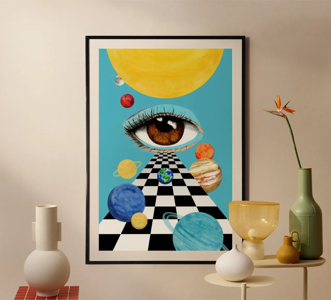 Brown eye in space. poster da Fraysein Design