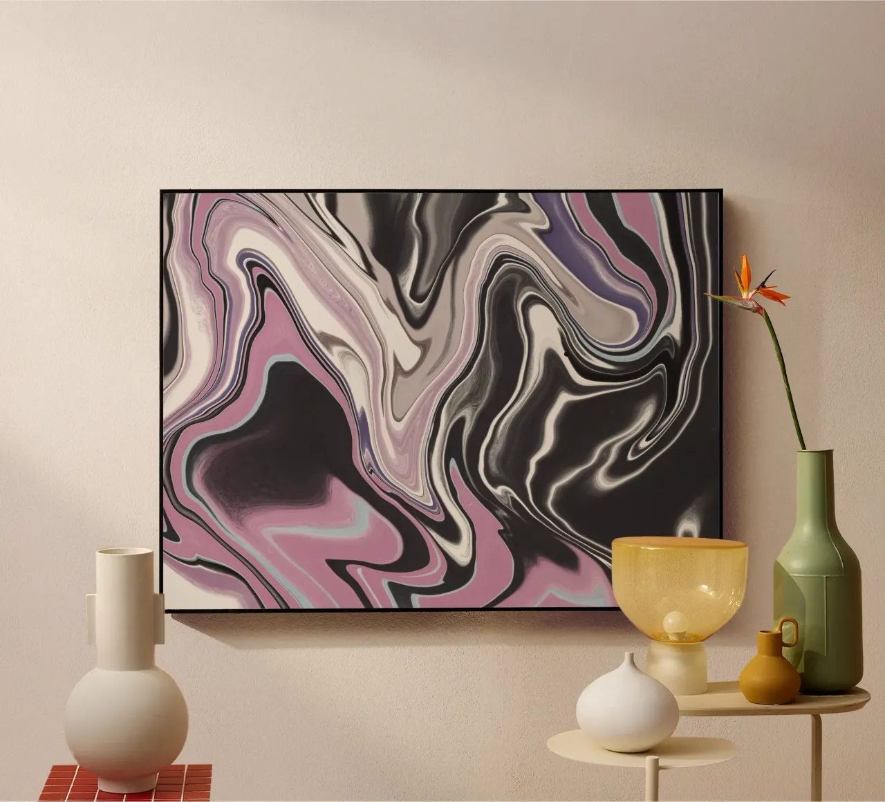 Fluid lines pattern 13 acryl van Little Dean