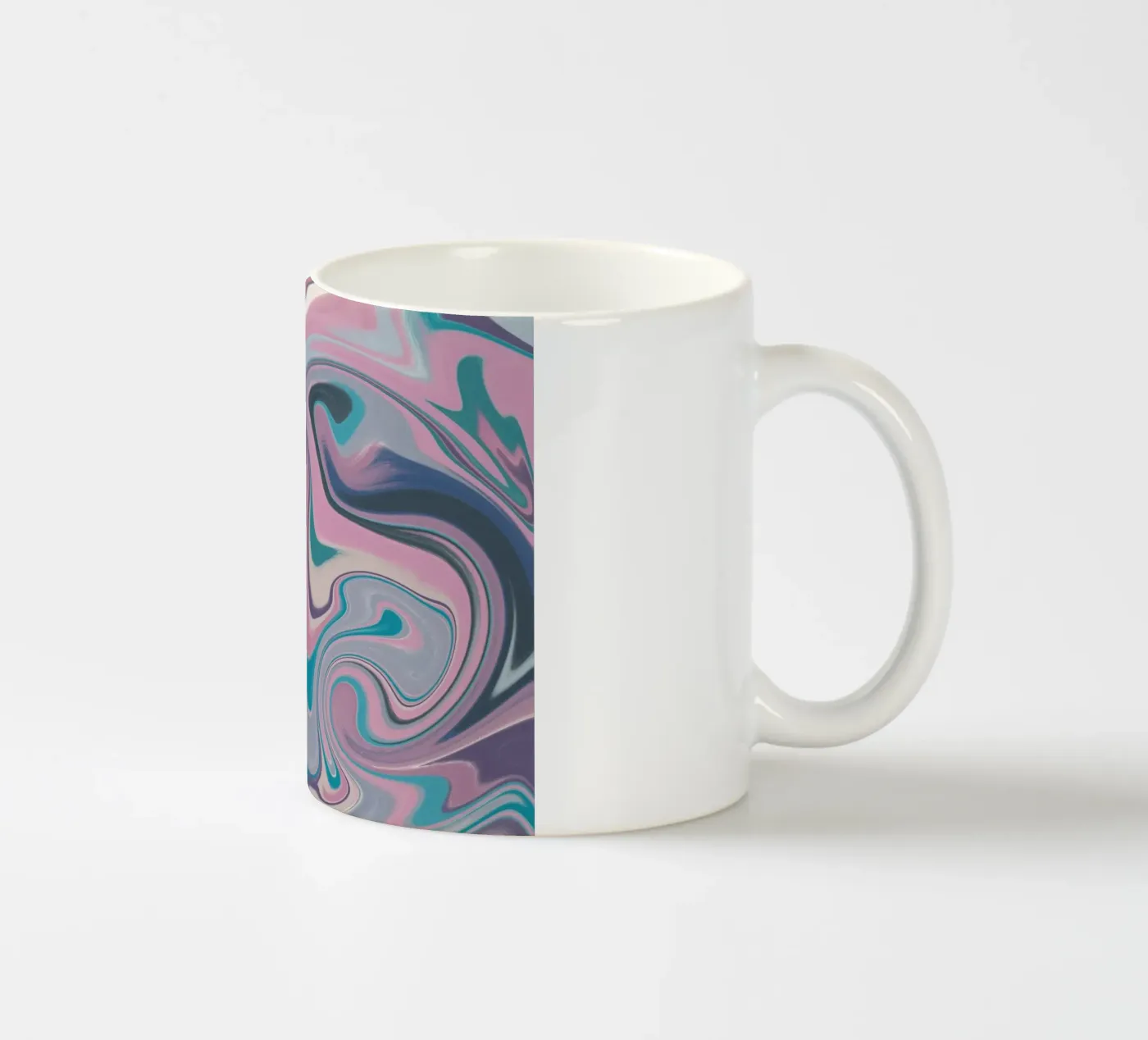Fluid lines pattern 14 ceramic mug by Little Dean