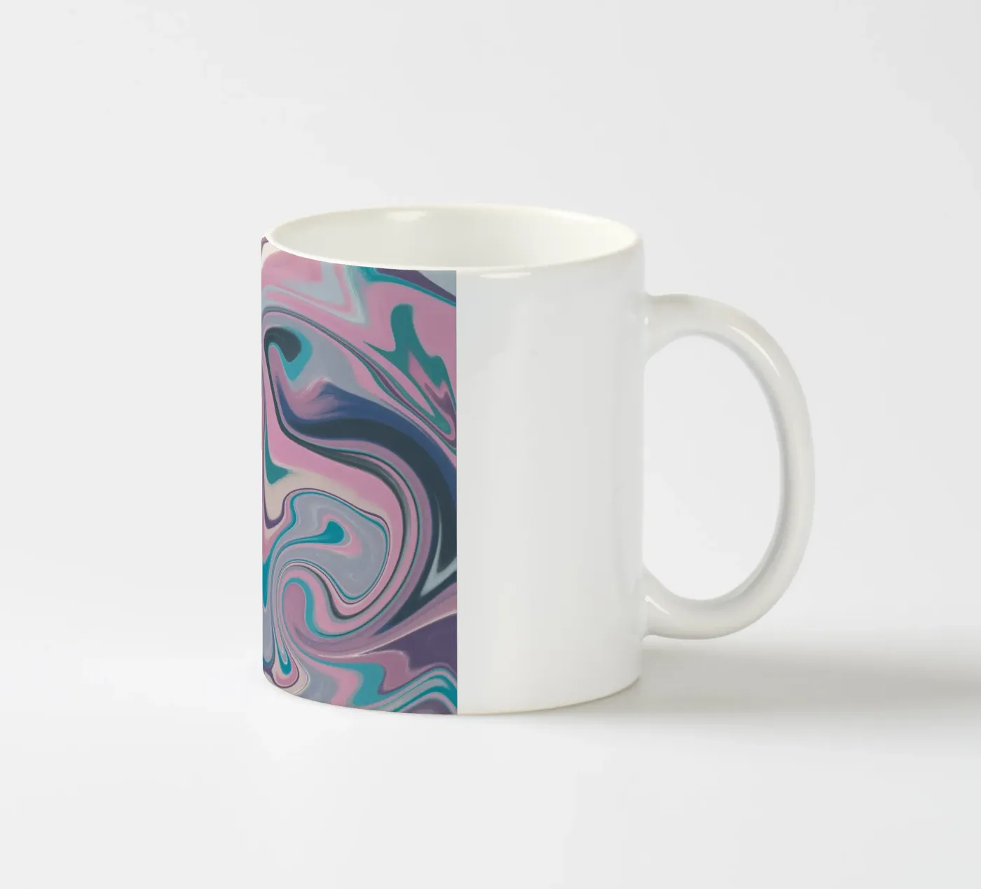 Fluid lines pattern 14 ceramic mug by Little Dean