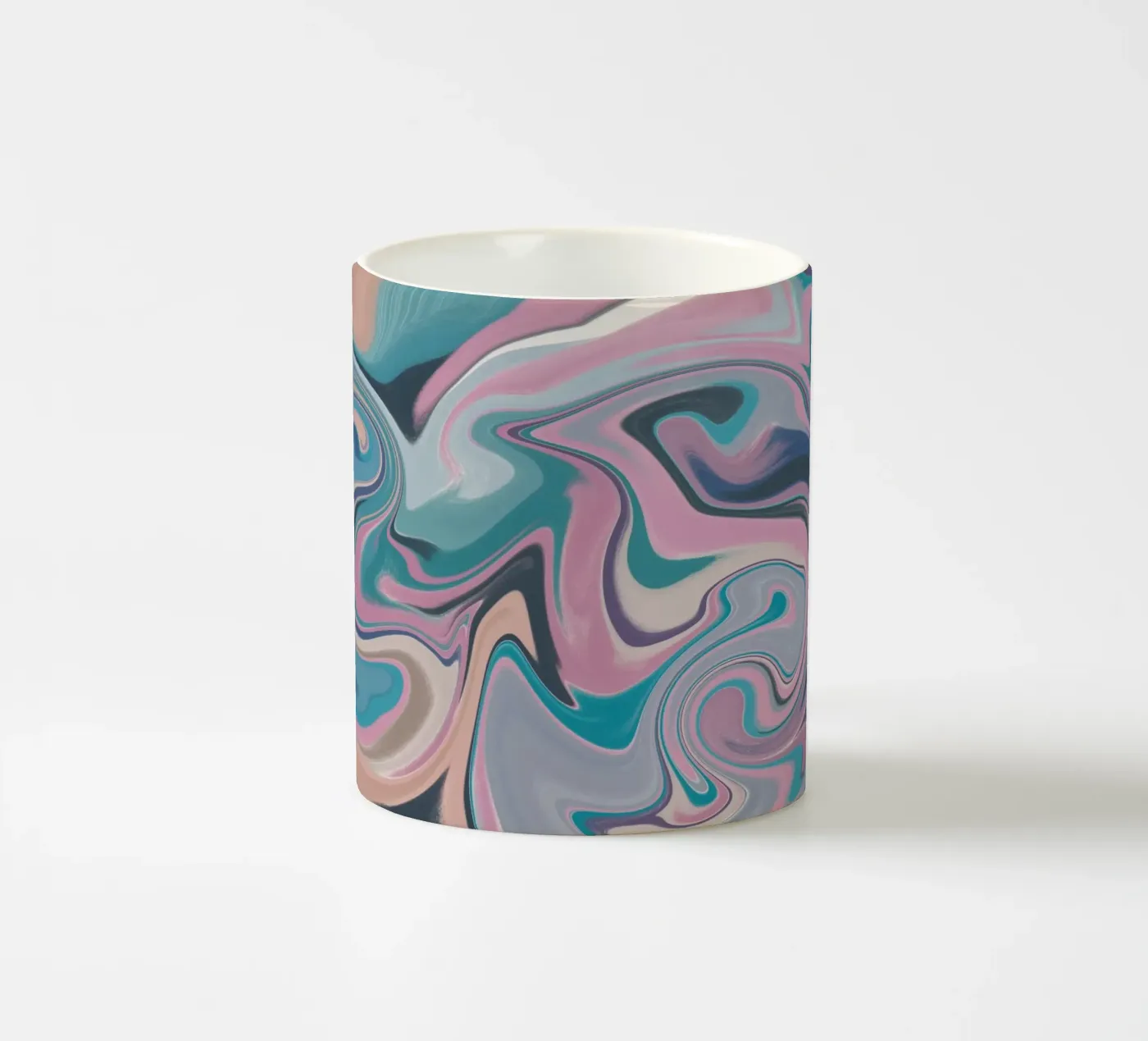 Fluid lines pattern 14 ceramic mug by Little Dean