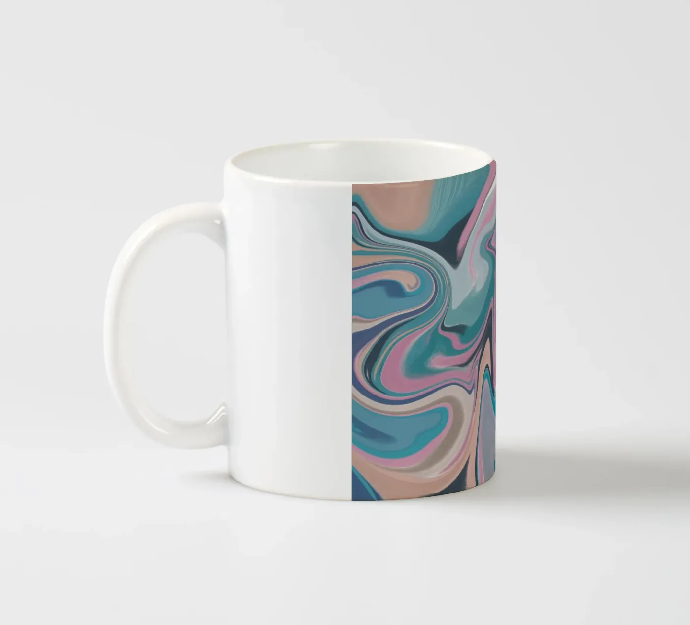 Fluid lines pattern 14 ceramic mug by Little Dean