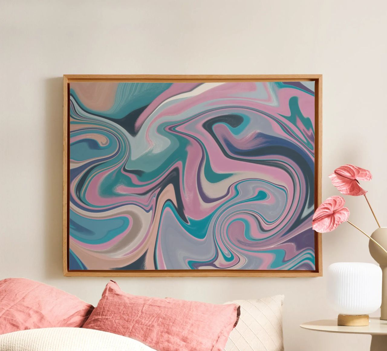 Fluid lines pattern 14 canvas by Little Dean