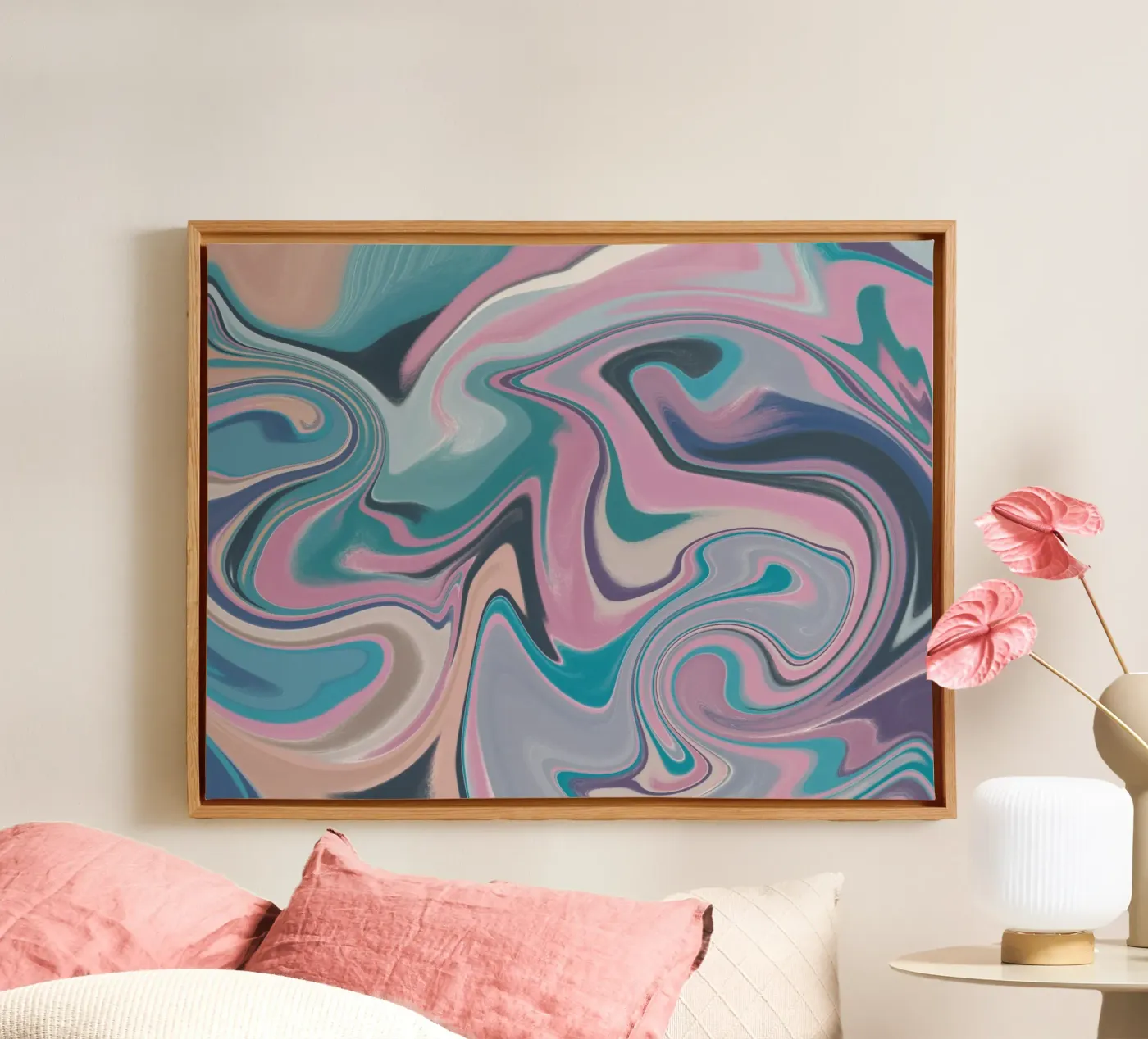 Fluid lines pattern 14 canvas by Little Dean