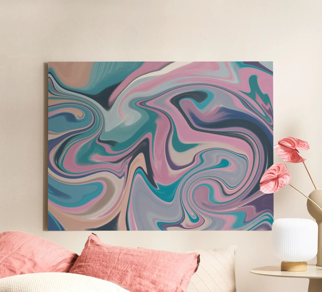 Fluid lines pattern 14 canvas by Little Dean