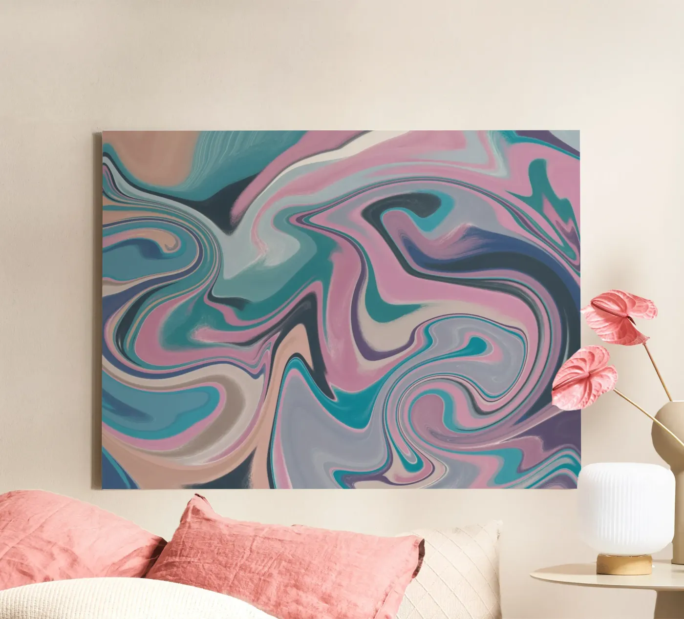 Fluid lines pattern 14 canvas by Little Dean