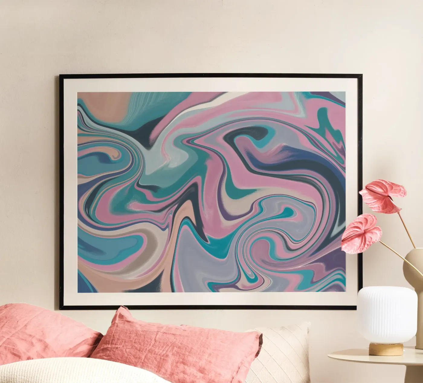Fluid lines pattern 14 poster da Little Dean