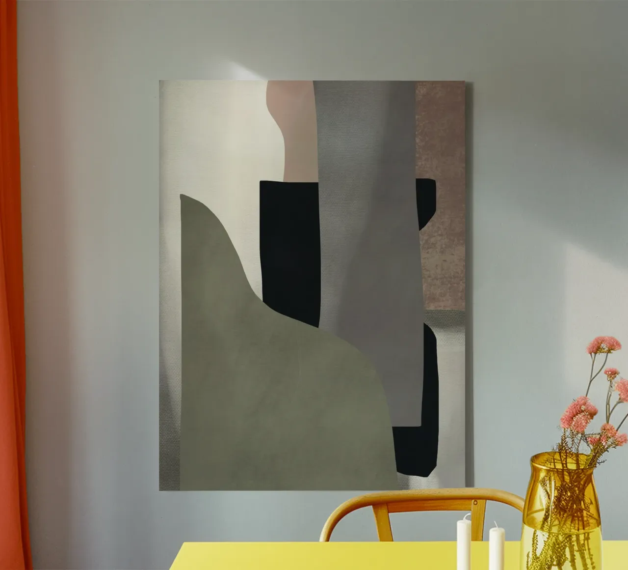 Collage di forme strutturate ritagliate tela con Cornice a cassetta da Little Dean