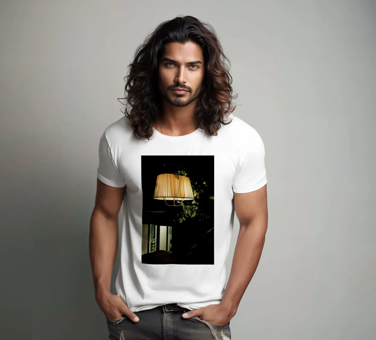Lamp In The Cafe t-shirt by Sebastian Hilgetag