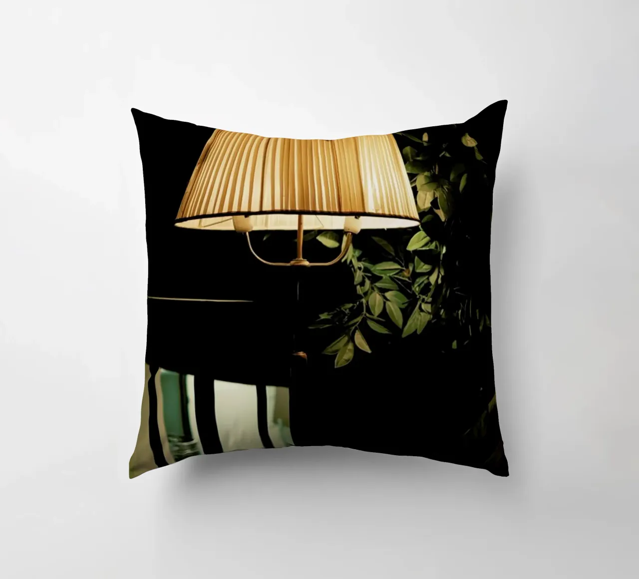 Lamp In The Cafe decorative cushion by Sebastian Hilgetag