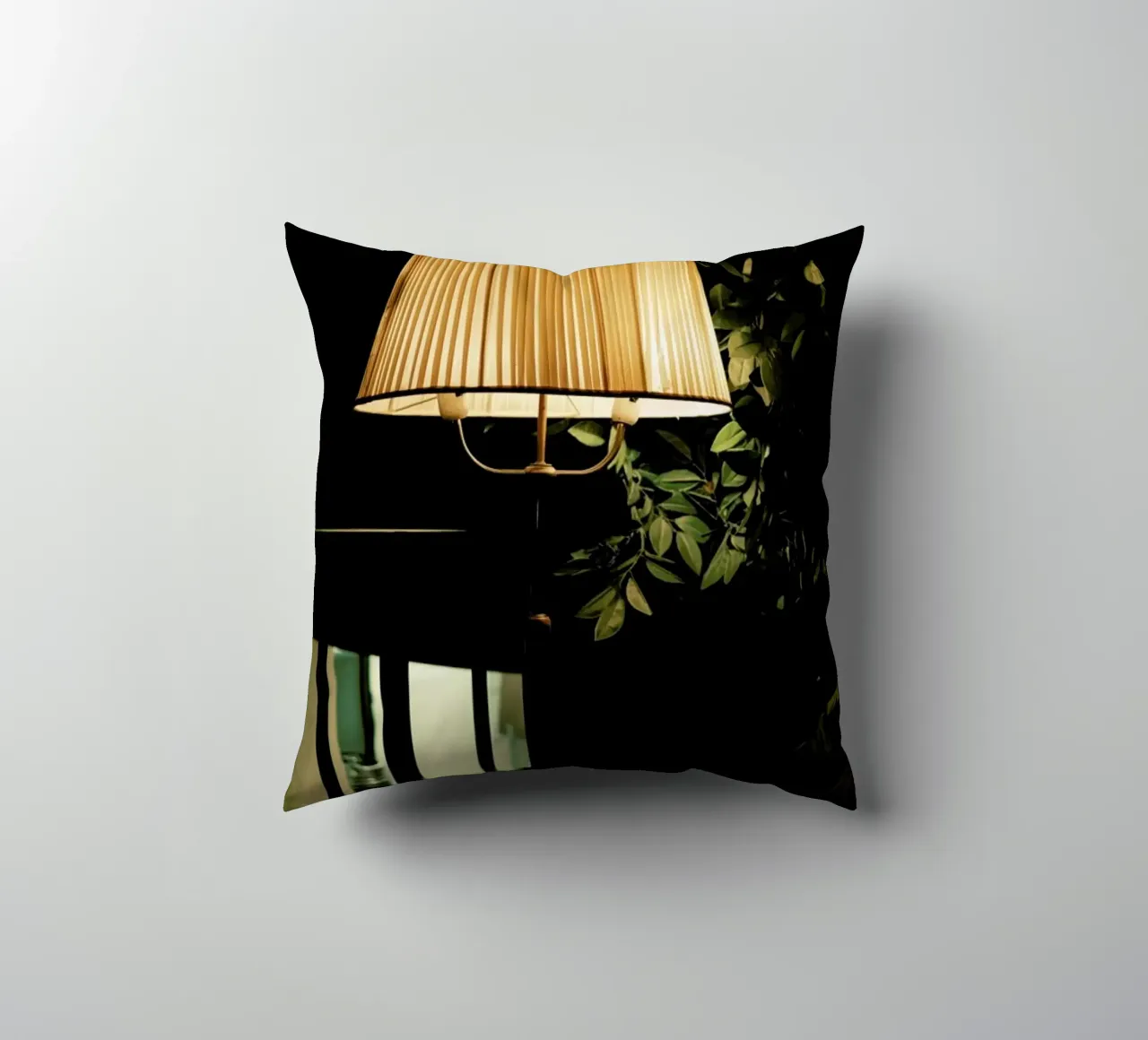 Lamp In The Cafe decorative cushion by Sebastian Hilgetag