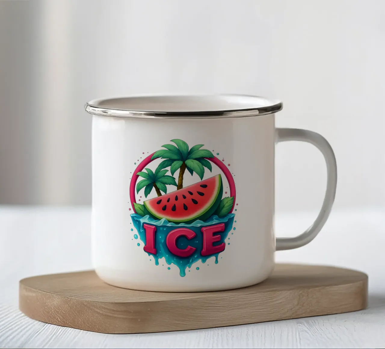 Freschezza Atmosfera da isola tropicale Cocomero tazza in smalto da LM2KONE