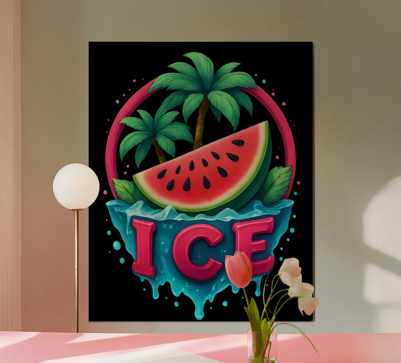 Freschezza Atmosfera da isola tropicale Cocomero poster con telaio in legno da LM2KONE