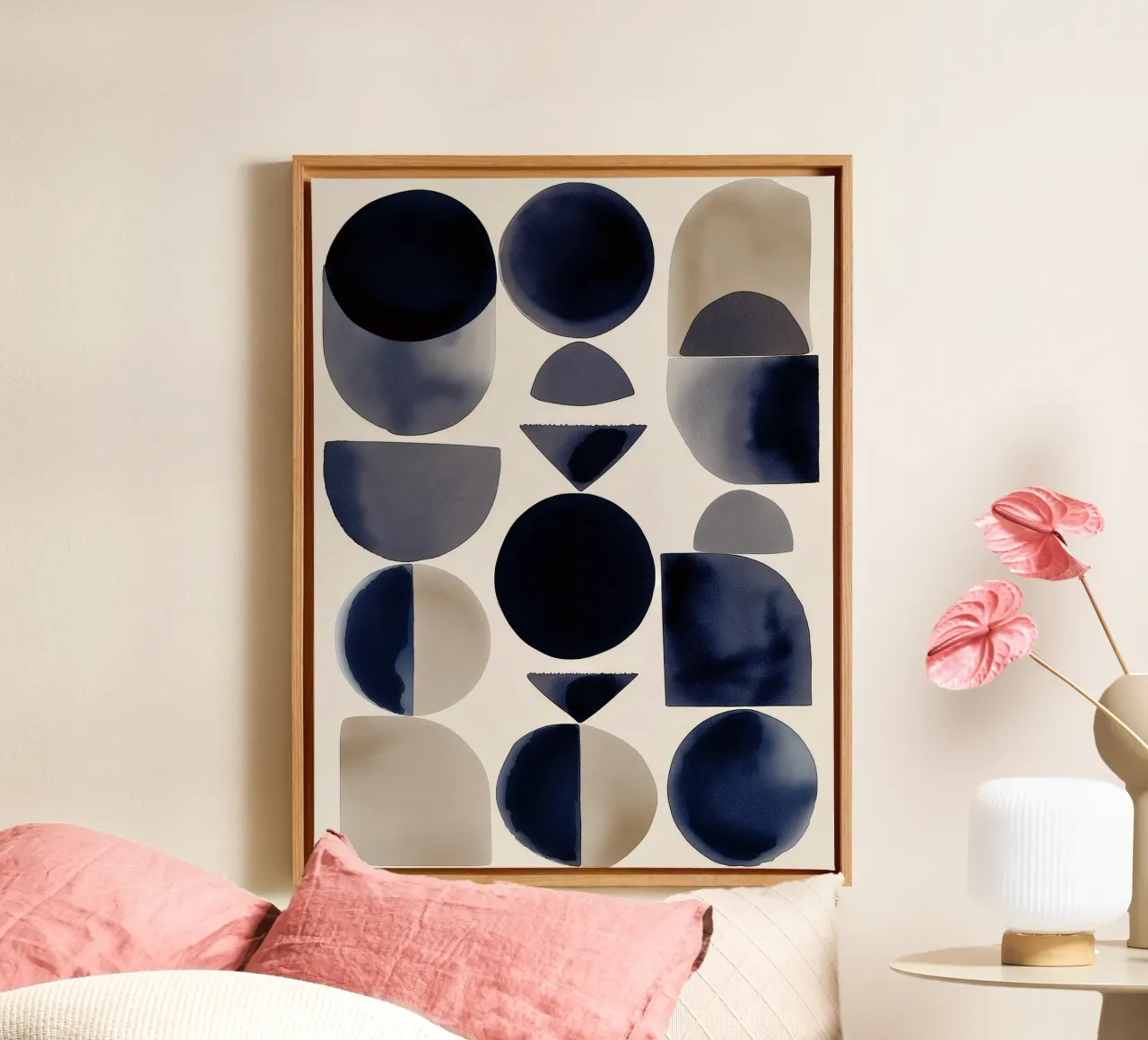 Moon Phases & Tide Marks canvas with Floater frame by Seed & Signal