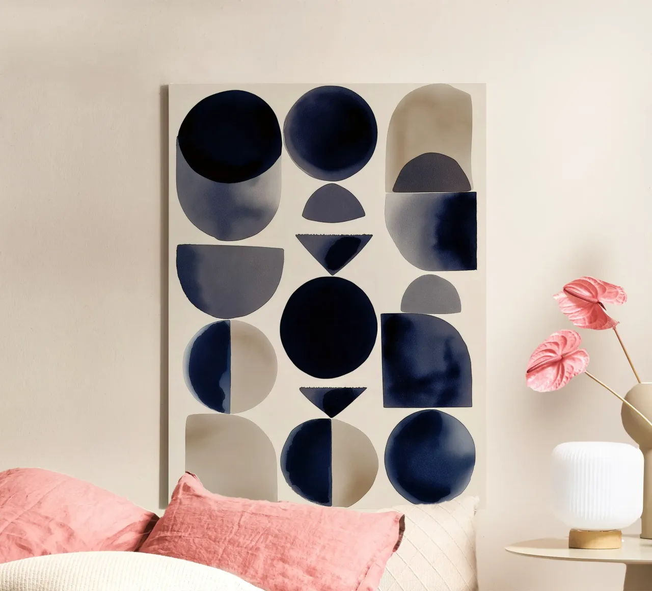 Moon Phases & Tide Marks canvas with Floater frame by Seed & Signal