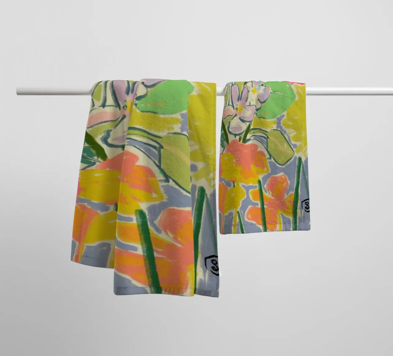 Morning Garden towel by Sandra Poliakov